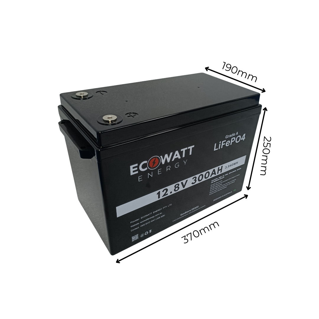 EcoStore 300Ah 12V LiFePO4 Battery - (EVE Cells) & (Bluetooth BMS - JBD) - 300A Max Charge/Discharge