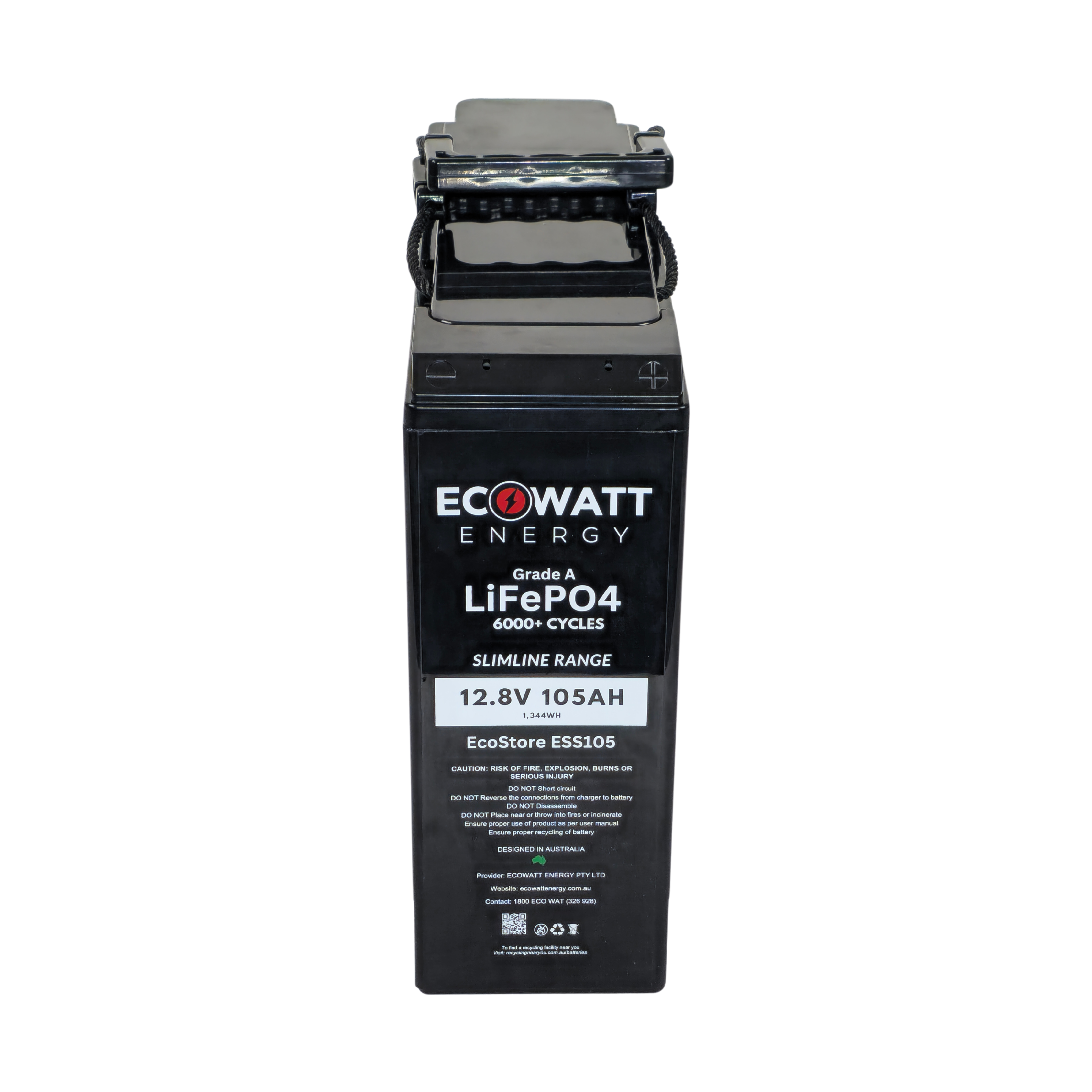 EcoStore Slimline 105Ah 12V LiFePO4 Battery - (EVE Cells) & (Bluetooth BMS - JBD)