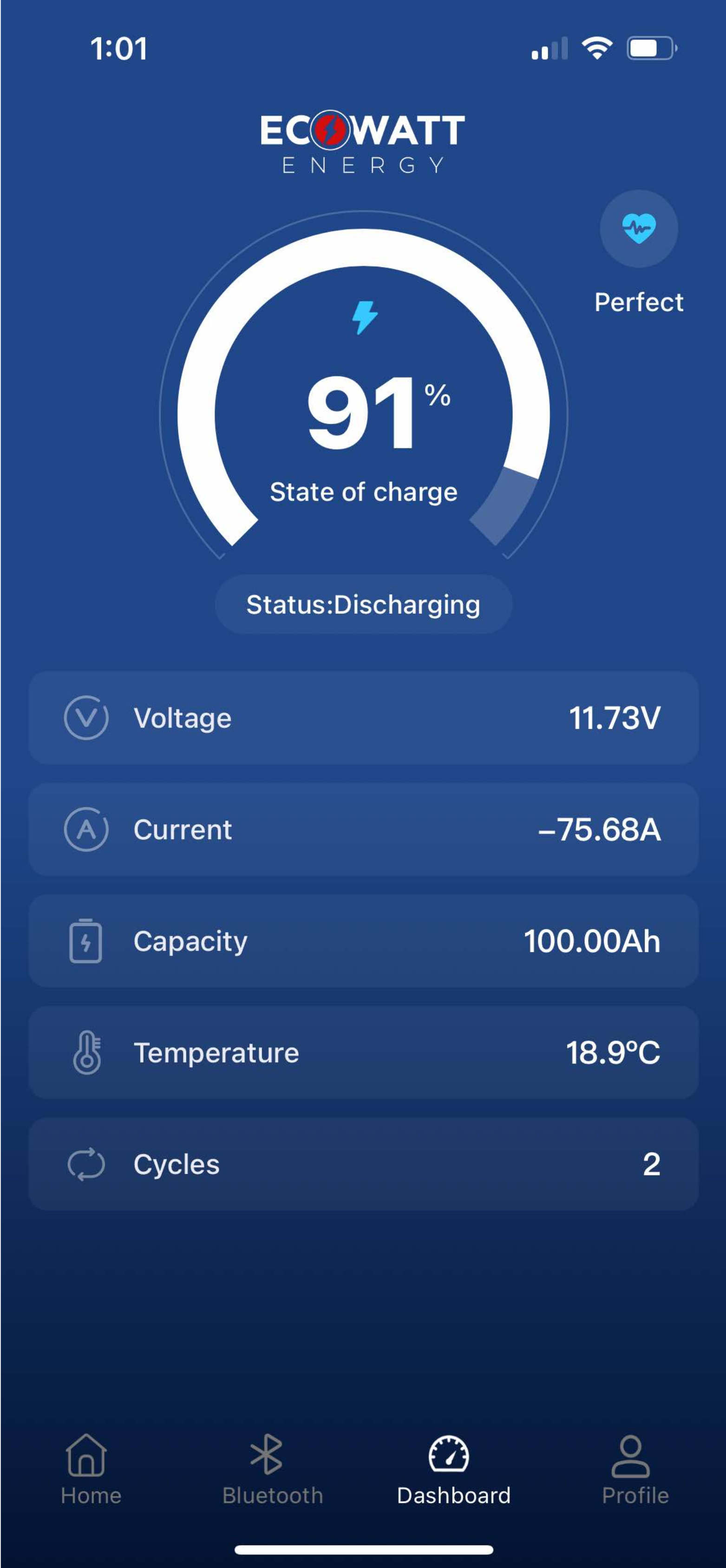 EcoStore Slimline PRO 105Ah 12V LiFePO4 Battery - 6000+ Cycles (EVE) (Bluetooth BMS - JBD)