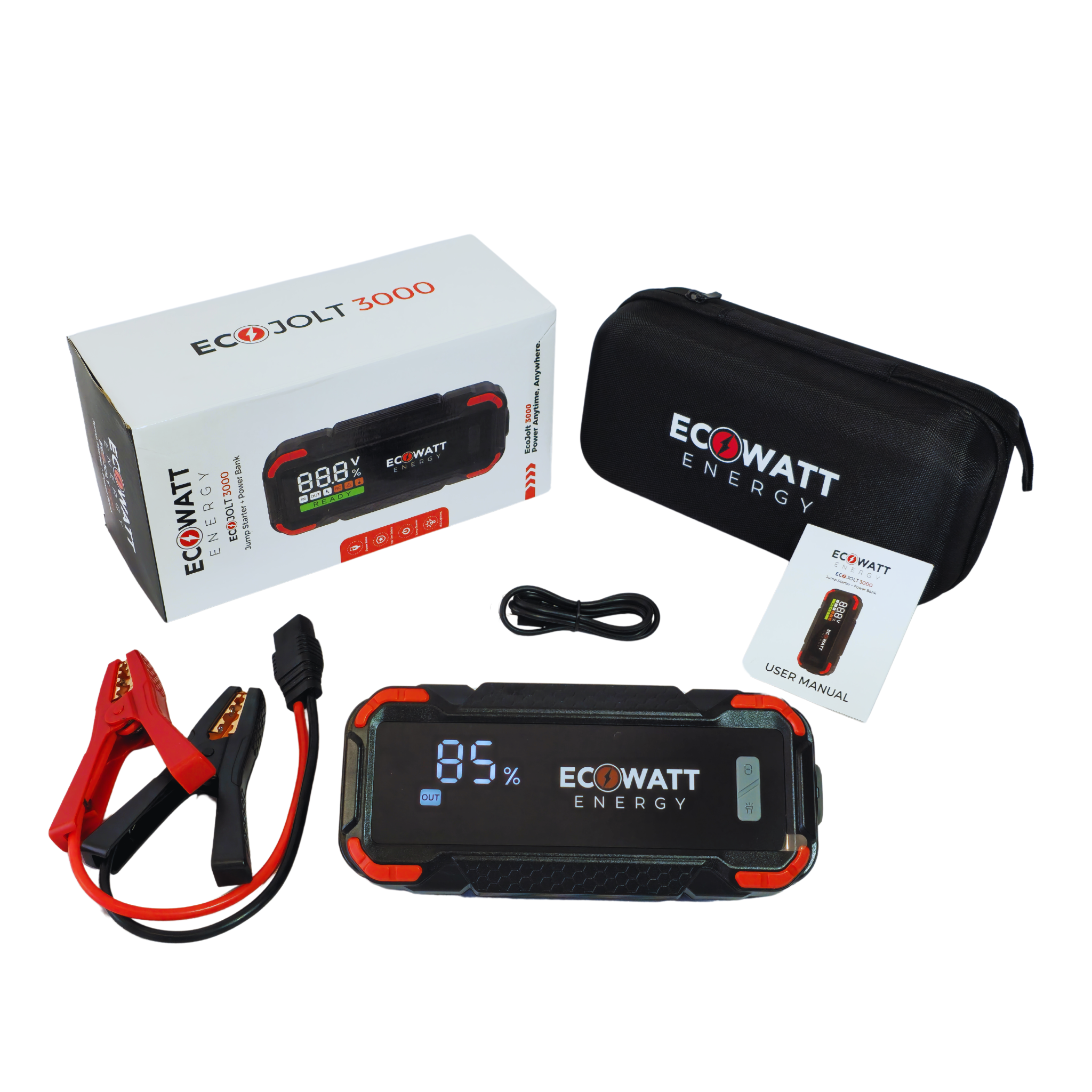 EcoJolt 3000A Portable Lithium Jump Starter