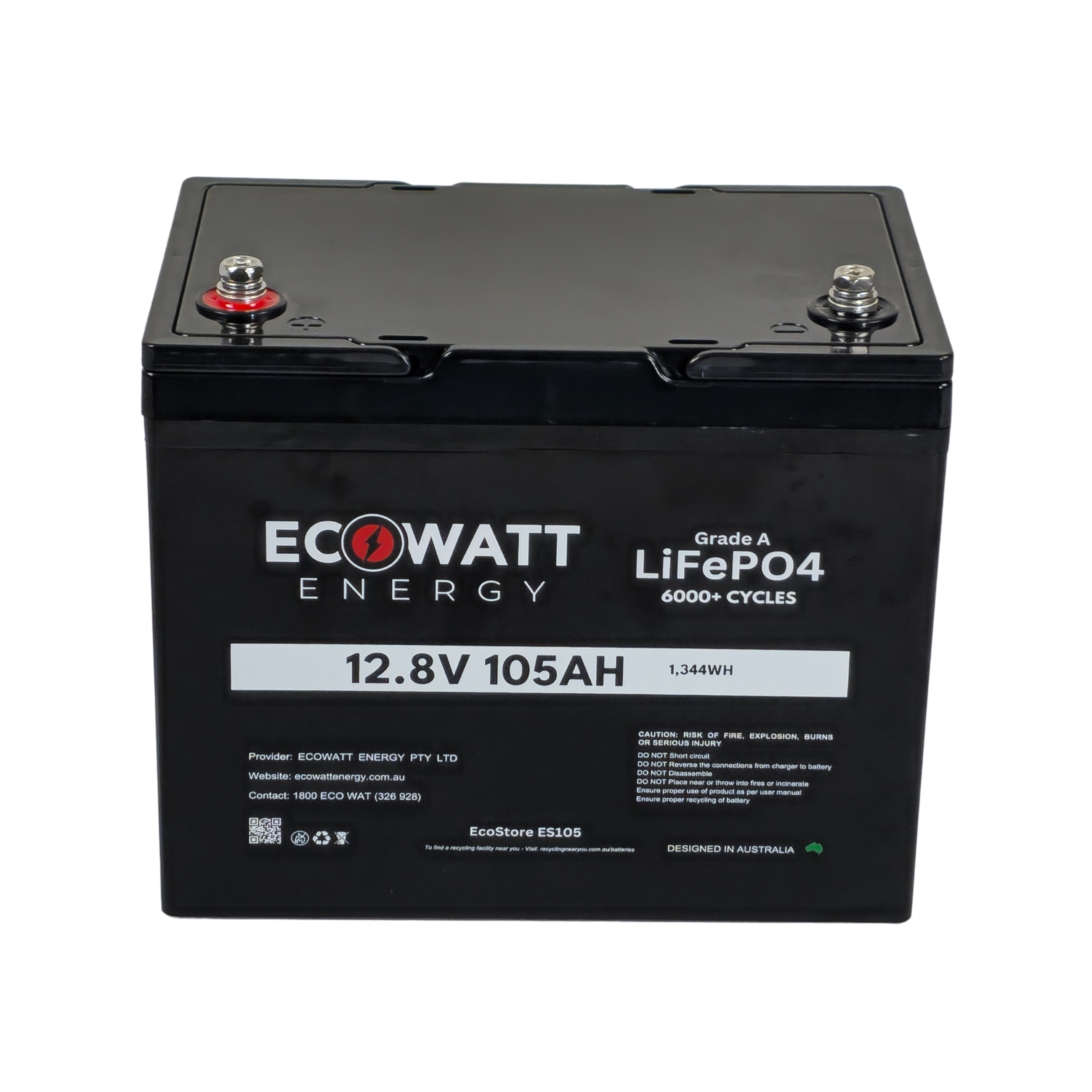 EcoStore 105Ah 12V LiFePO4 Battery - 6000+ Cycles (EVE) (Bluetooth BMS - JBD)