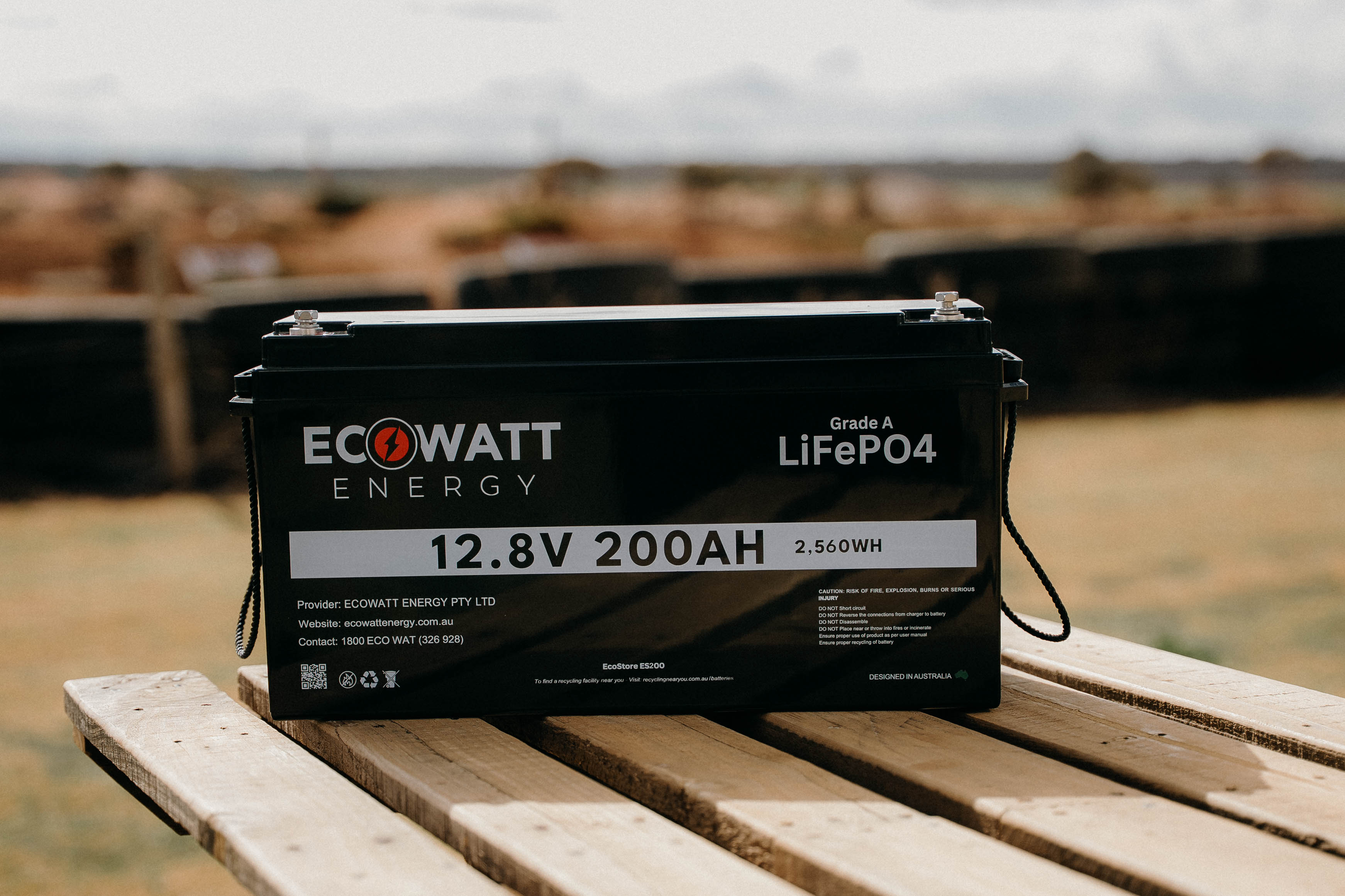 EcoStore 200Ah 12.8V LiFePO4 Battery - (EVE Cells & JBD Bluetooth BMS)