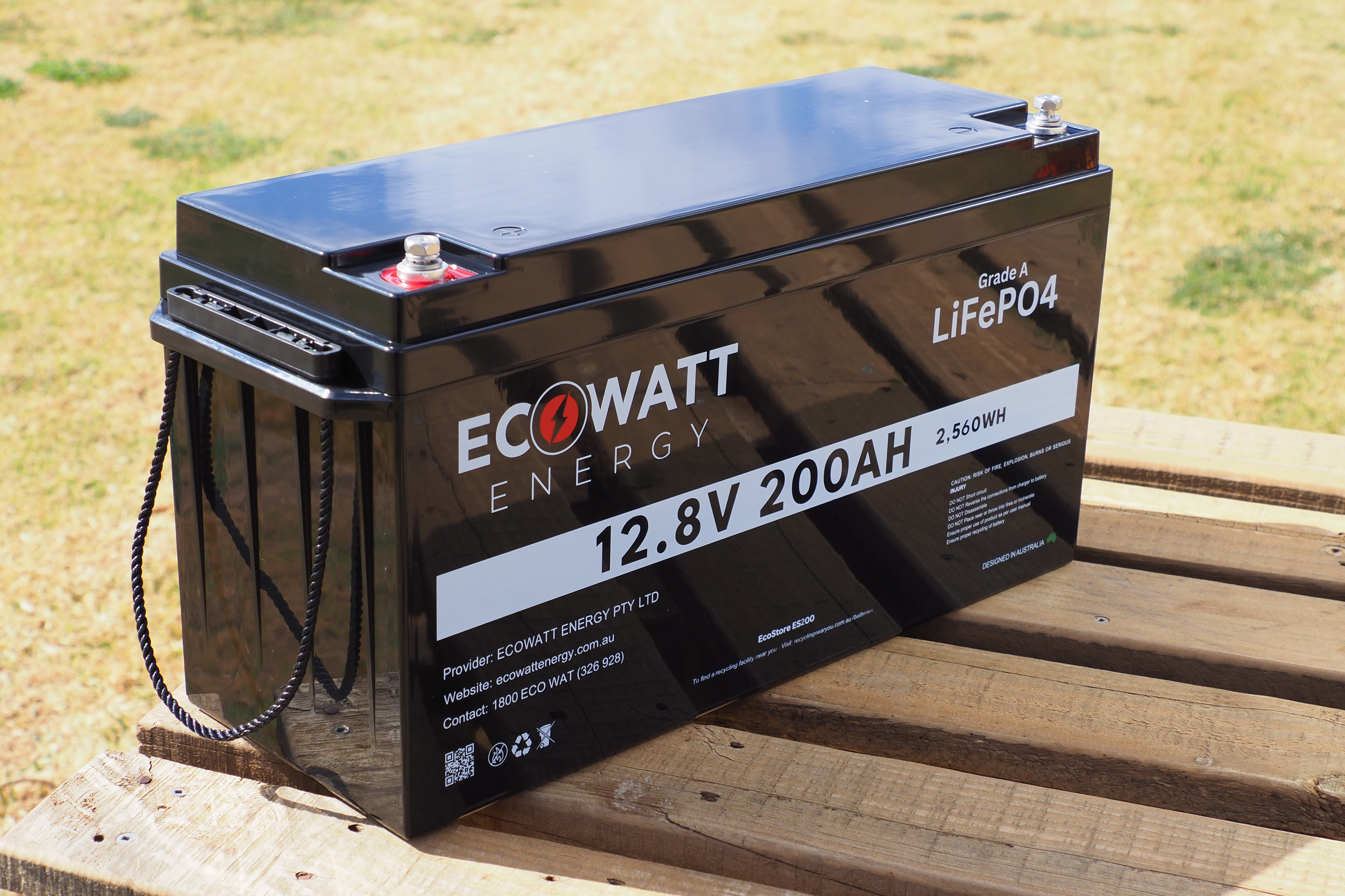 EcoStore 200Ah 12.8V LiFePO4 Battery - (EVE Cells & JBD Bluetooth BMS)