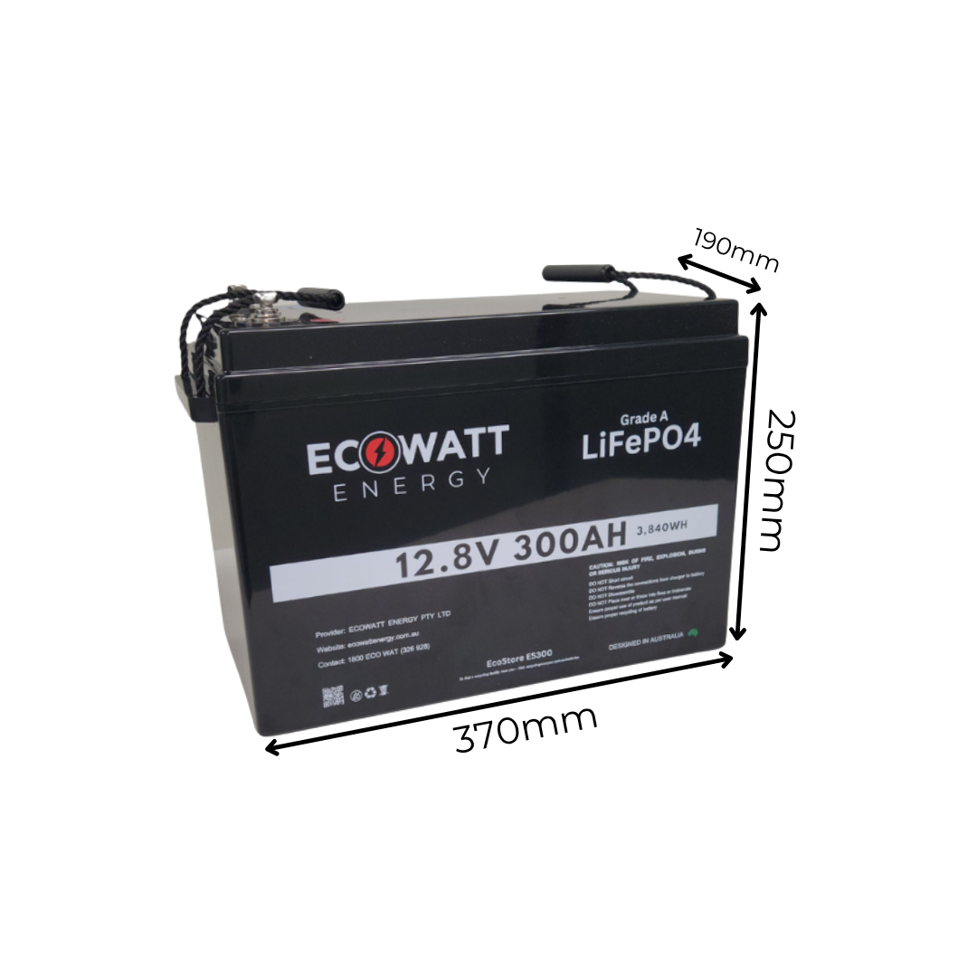 EcoStore 300Ah 12V LiFePO4 Battery - (EVE Cells) & (Bluetooth BMS - JBD) - 300A Max Charge/Discharge
