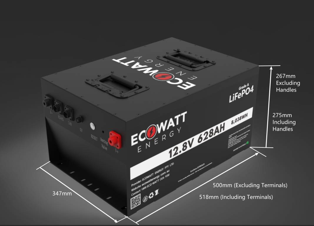 EcoStore PRO 628Ah 12V LiFePO4 Battery - (REPT Cells & JBD Bluetooth BMS) - ETA - MID JAN 26