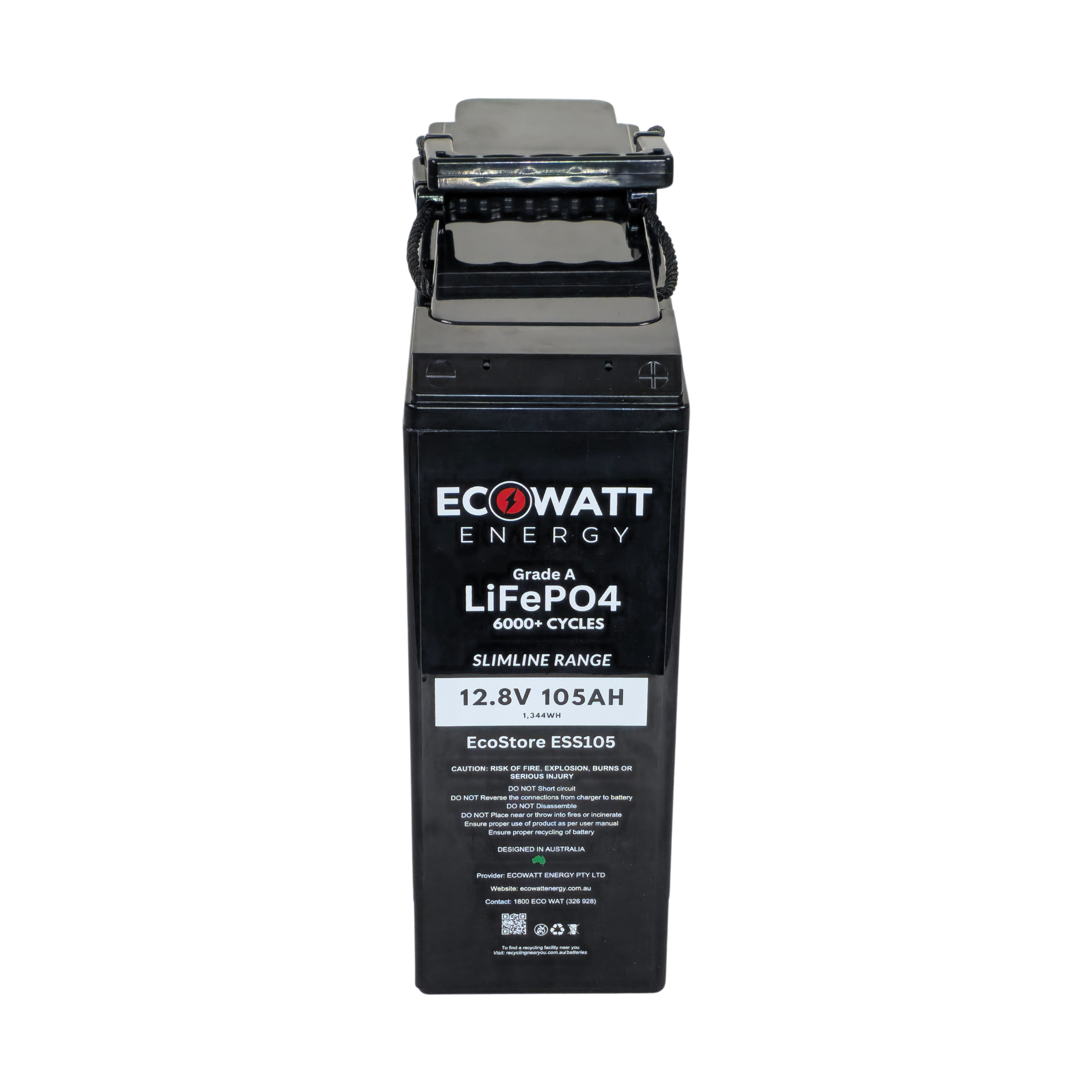 EcoStore Slimline 105Ah 12V LiFePO4 Battery - 6000+ Cycles (EVE) (Bluetooth BMS - JBD)