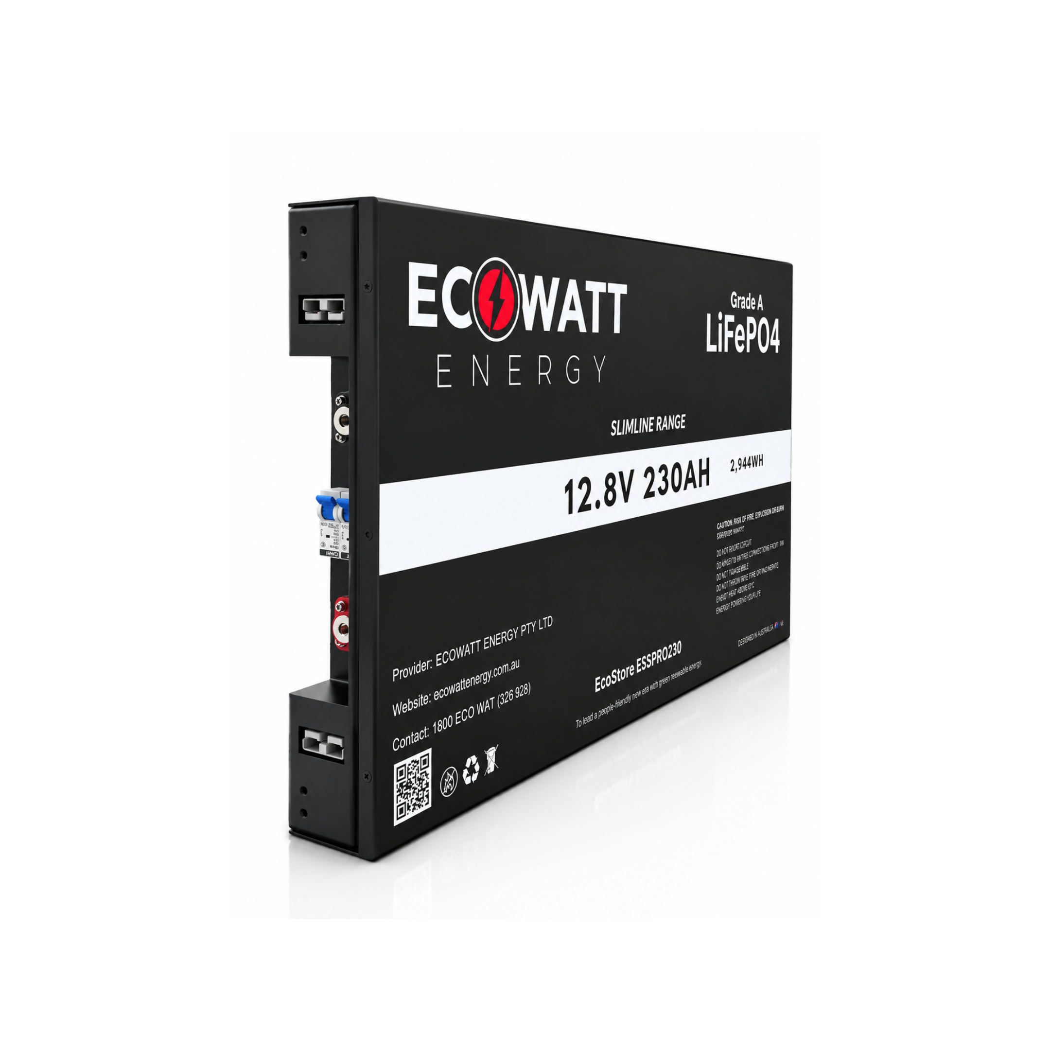EcoStore Slimline PRO 230Ah 12V LiFePO4 Battery - (EVE Cells & JBD Bluetooth BMS)