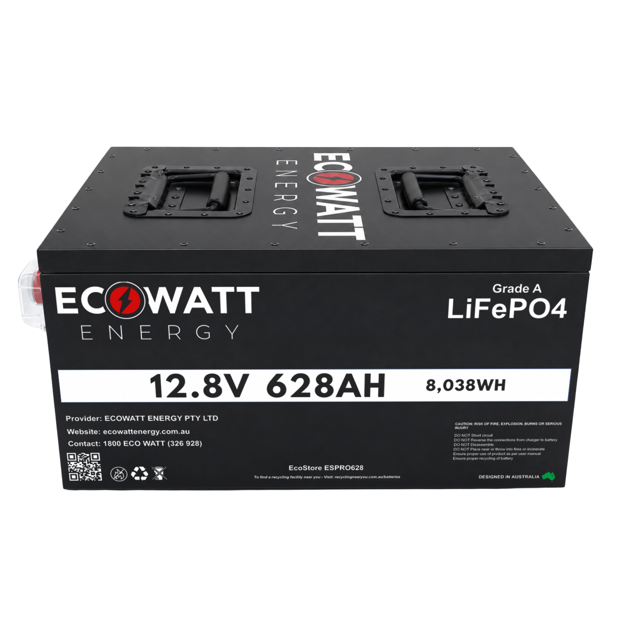 EcoStore PRO 628Ah 12V LiFePO4 Battery - (REPT Cells & JBD Bluetooth BMS)