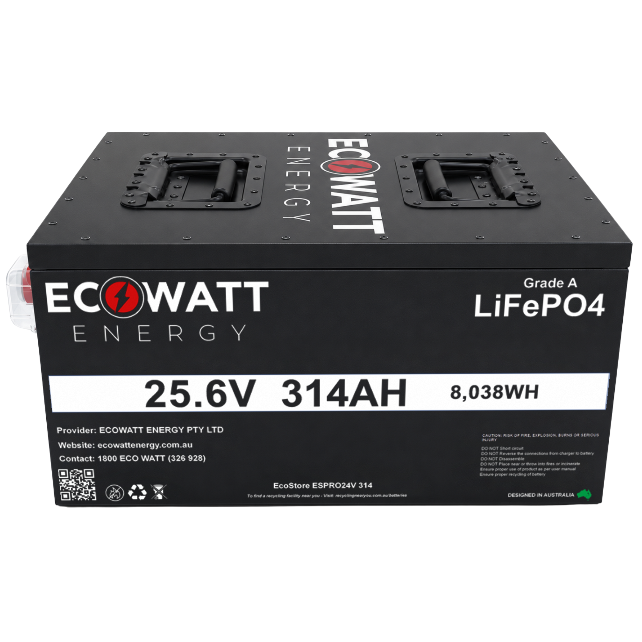 EcoStore PRO 314Ah 24V LiFePO4 Battery - (REPT Cells & JBD Bluetooth BMS)