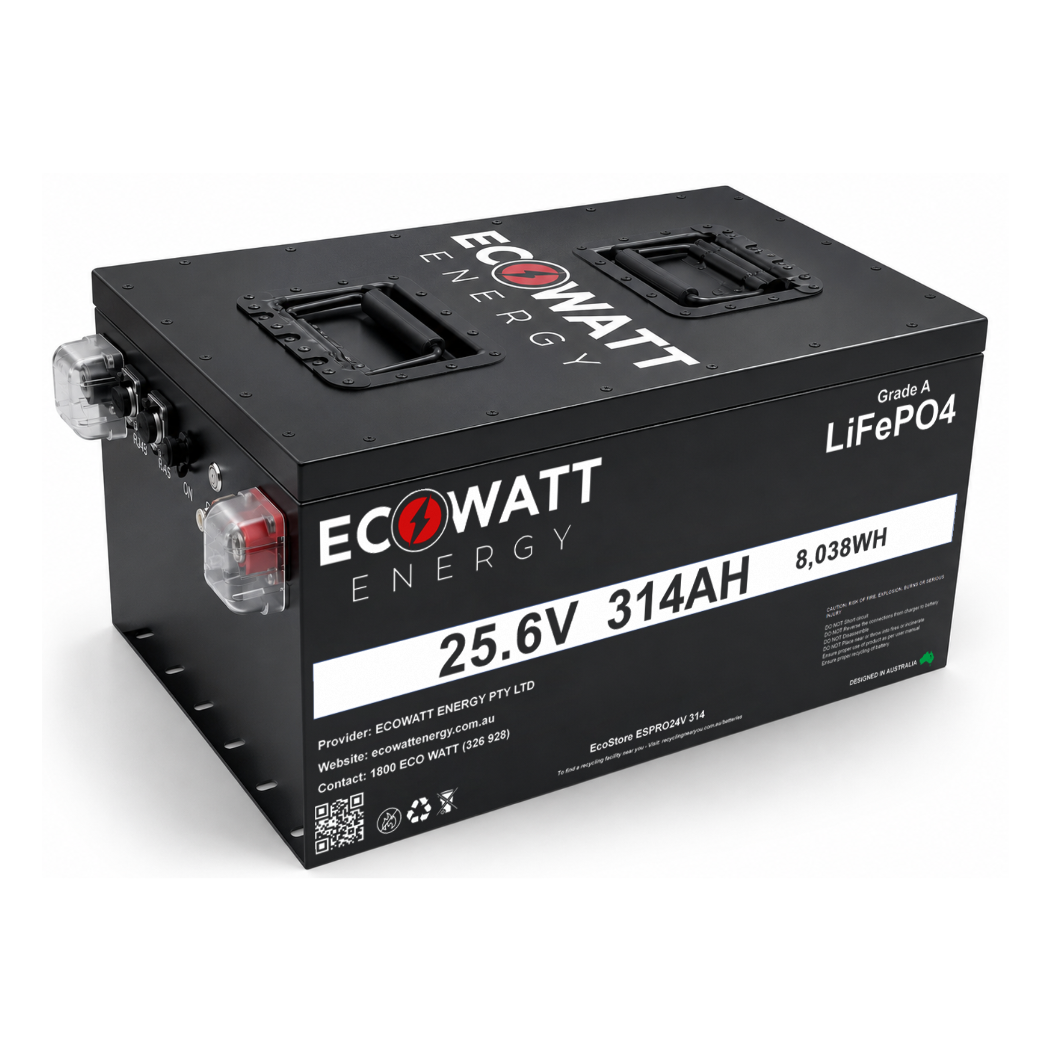 EcoStore PRO 314Ah 24V LiFePO4 Battery - (REPT Cells & JBD Bluetooth BMS)