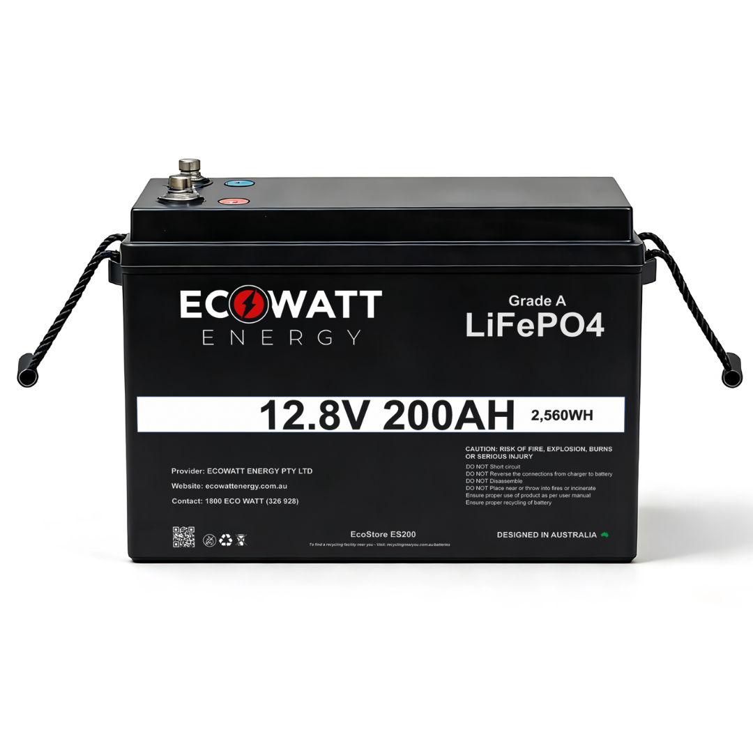 EcoStore 200Ah 12.8V LiFePO4 Battery - (EVE Cells & JBD Bluetooth BMS)