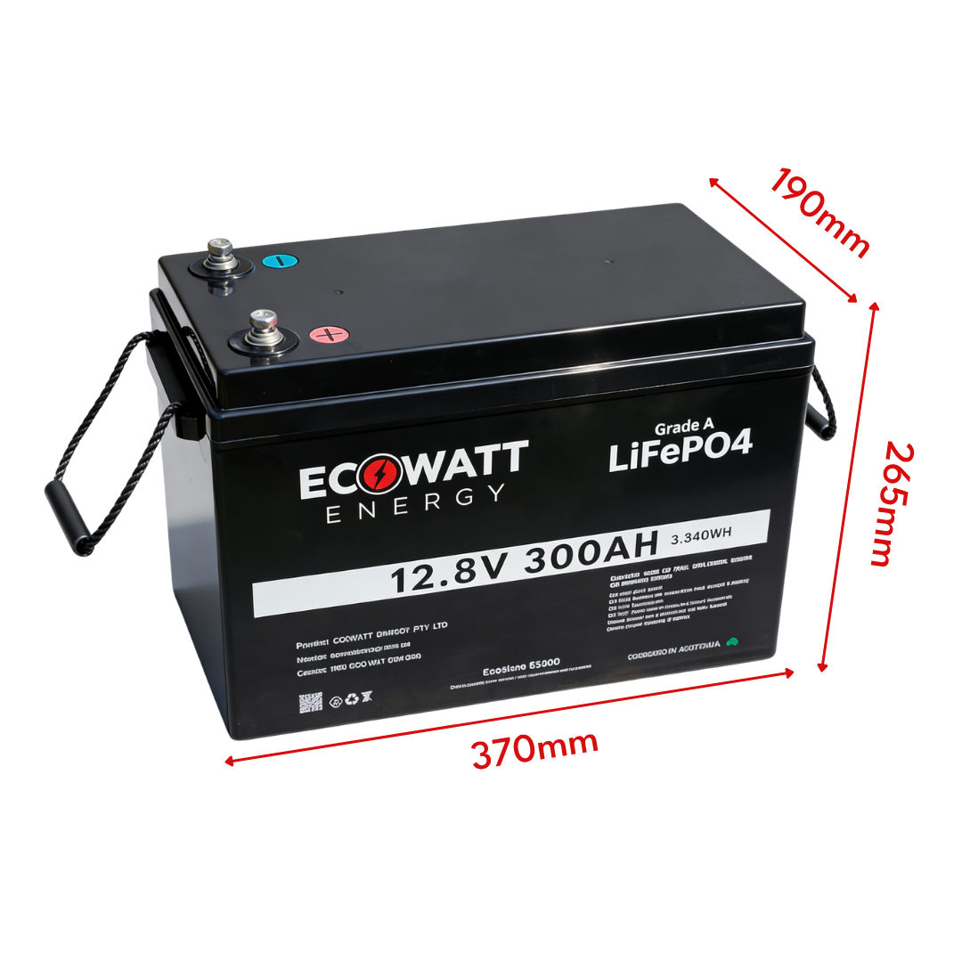 EcoStore 300Ah 12V LiFePO4 Battery - (EVE Cells & JBD Bluetooth BMS)