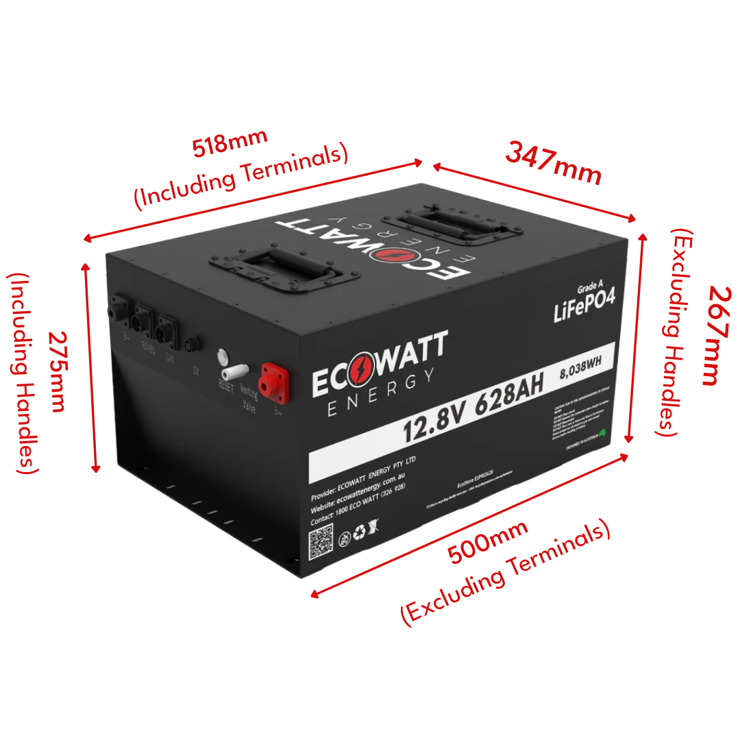 EcoStore PRO 628Ah 12V LiFePO4 Battery - (REPT Cells & JBD Bluetooth BMS) - ETA JUNE