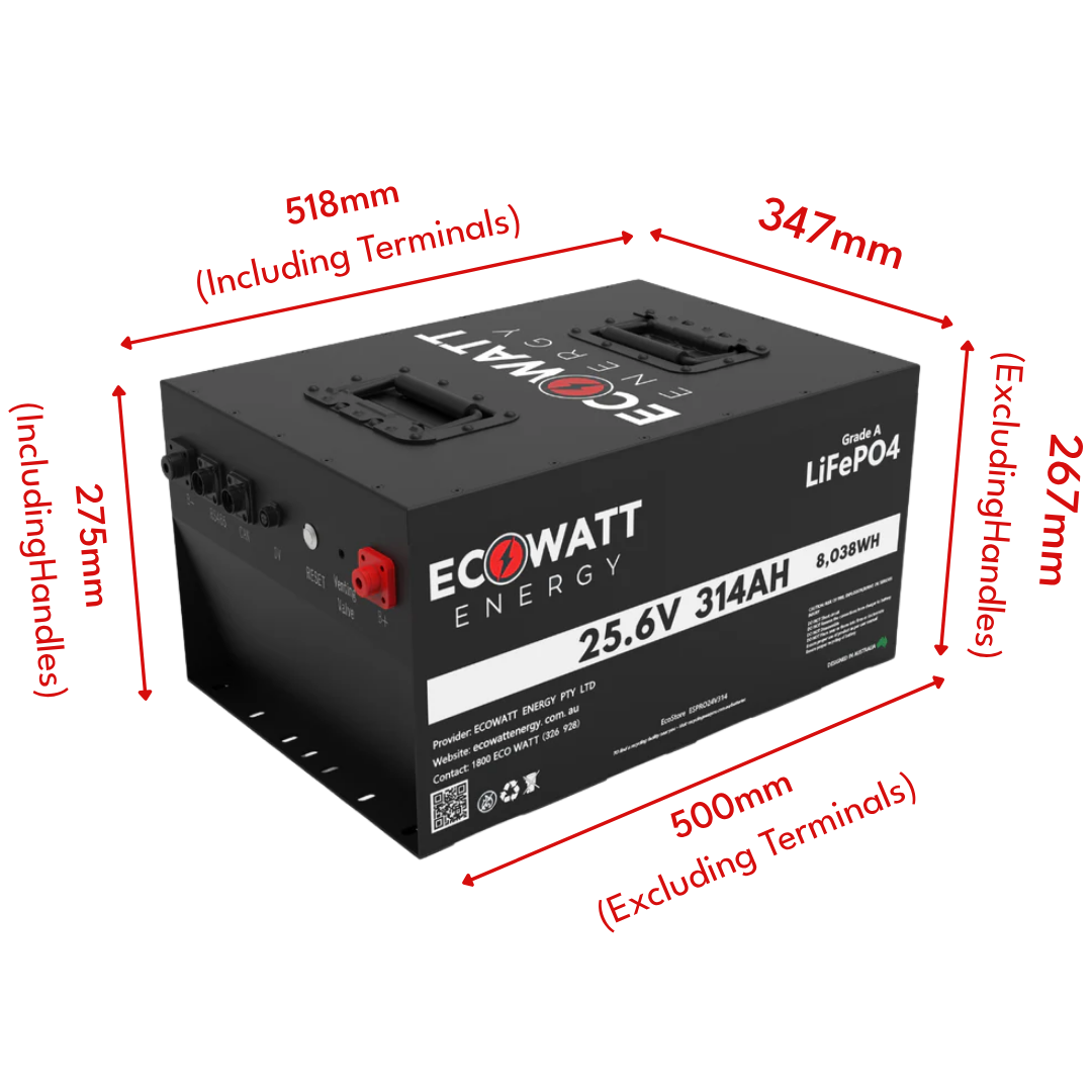 EcoStore PRO 314Ah 24V LiFePO4 Battery - (REPT Cells & JBD Bluetooth BMS)