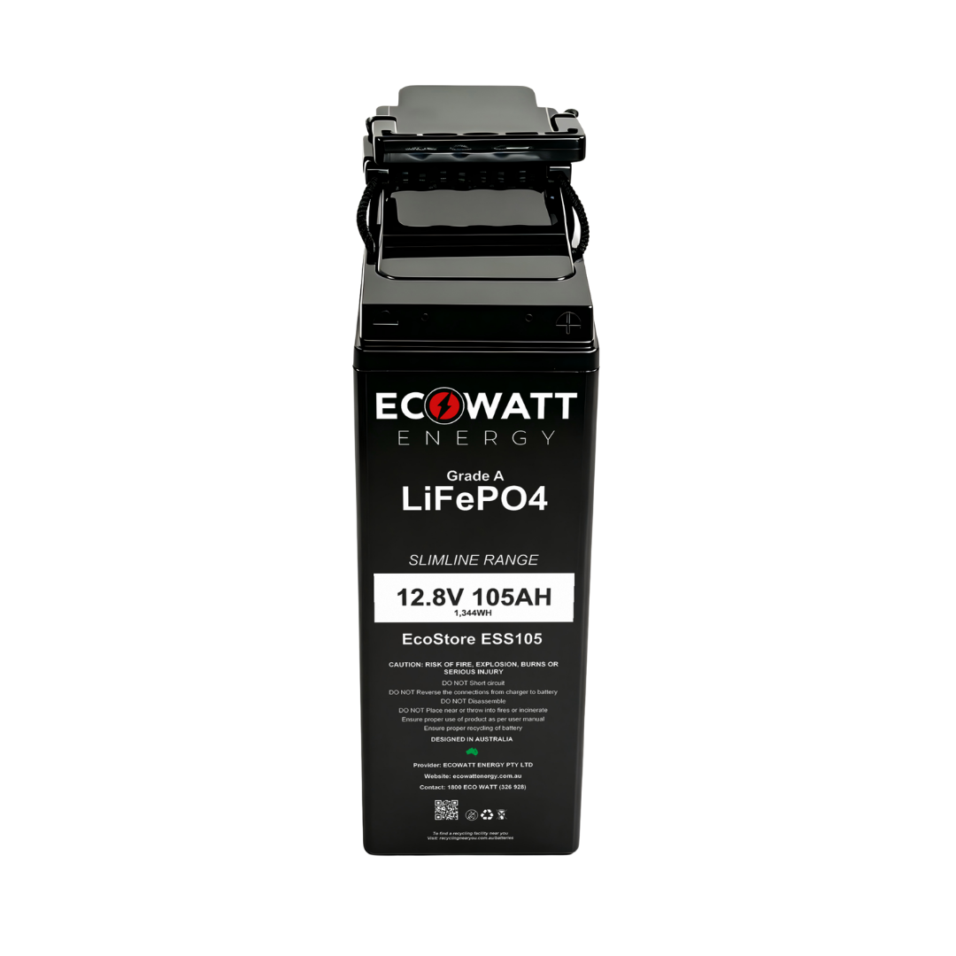 EcoStore Slimline 105Ah 12V LiFePO4 Battery - (EVE Cells & JBD Bluetooth BMS)
